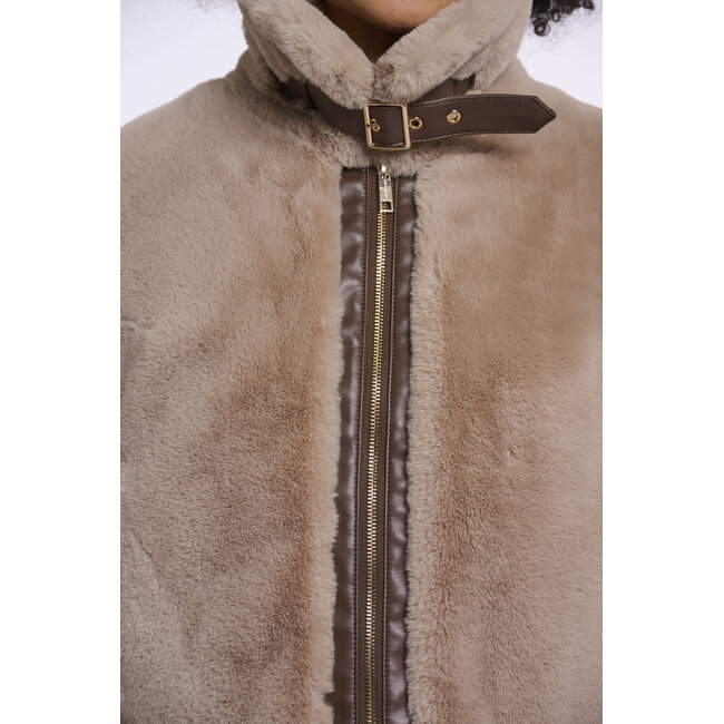 Rino & Pelle Short faux fur jacket  Oat