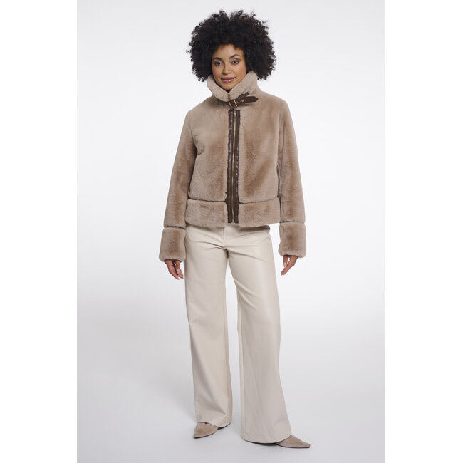 Rino & Pelle Short faux fur jacket  Oat