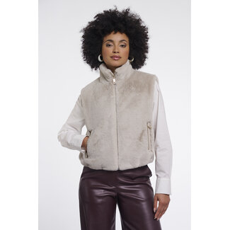 Rino & Pelle Short faux fur waistcoat  Birch