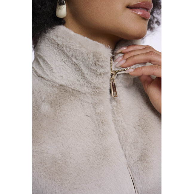 Rino & Pelle Short faux fur waistcoat  Birch
