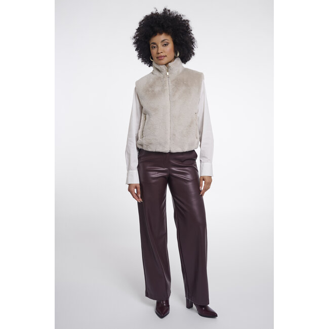 Rino & Pelle Short faux fur waistcoat  Birch