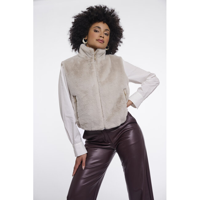 Rino & Pelle Short faux fur waistcoat  Birch