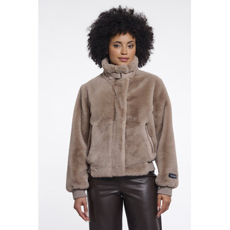 Rino & Pelle Short faux fur jacket  Mocha latte