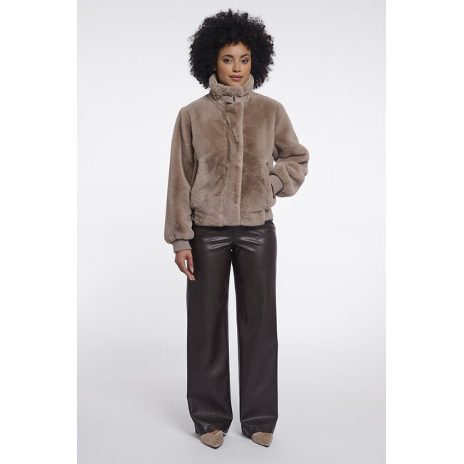 Rino & Pelle Short faux fur jacket  Mocha latte