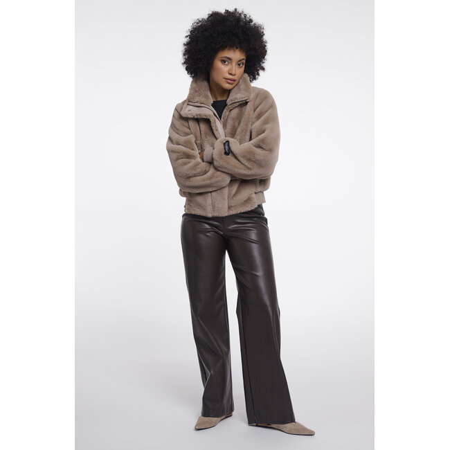 Rino & Pelle Short faux fur jacket  Mocha latte