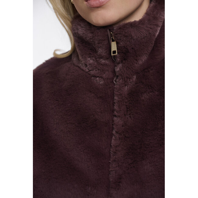 Rino & Pelle Short faux fur waistcoat  Chocolate bean
