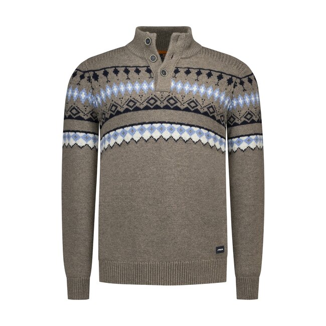 NZA PULLOVER GREY BROWN MELANGE