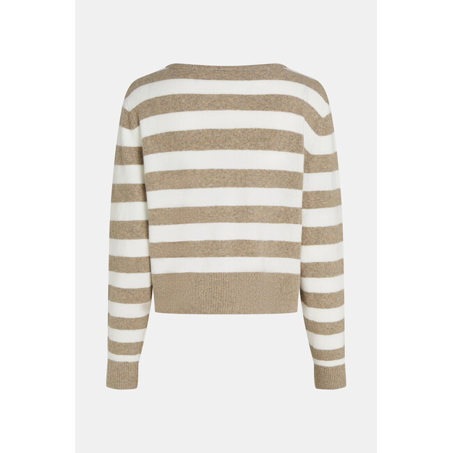 PENN&INK Jumper stripe brown ecru