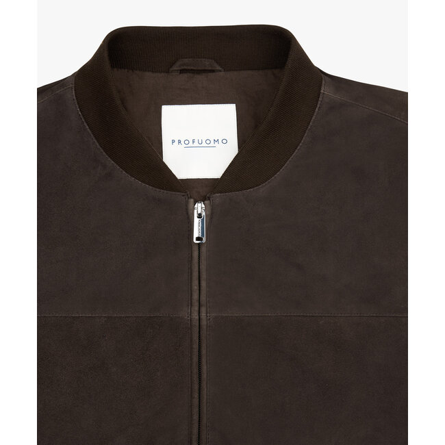 Profuomo OUTERW BOMBER SUEDE D.BROWN
