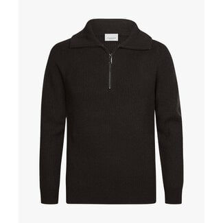 Profuomo PULLOVER HALF ZIP D BROWN