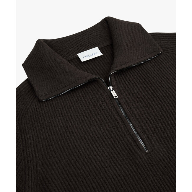 Profuomo PULLOVER HALF ZIP D BROWN