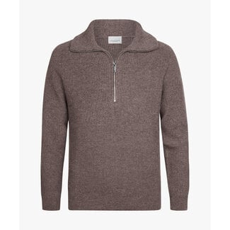 Profuomo PF PULLOVER HALF ZIP AUBERGINE