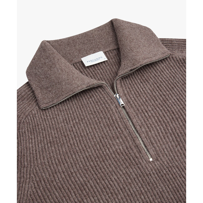 Profuomo PF PULLOVER HALF ZIP AUBERGINE