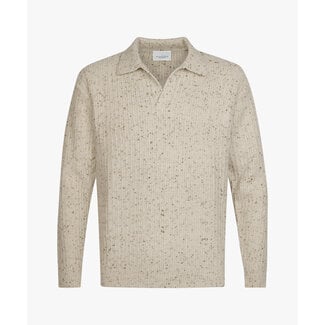 Profuomo POLO OPEN COLLAR LS SAND