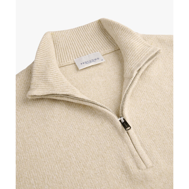 Profuomo PULLOVER HALF ZIP SAND