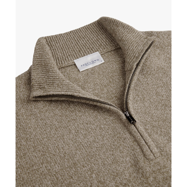 Profuomo PULLOVER HALF ZIP BEIGE
