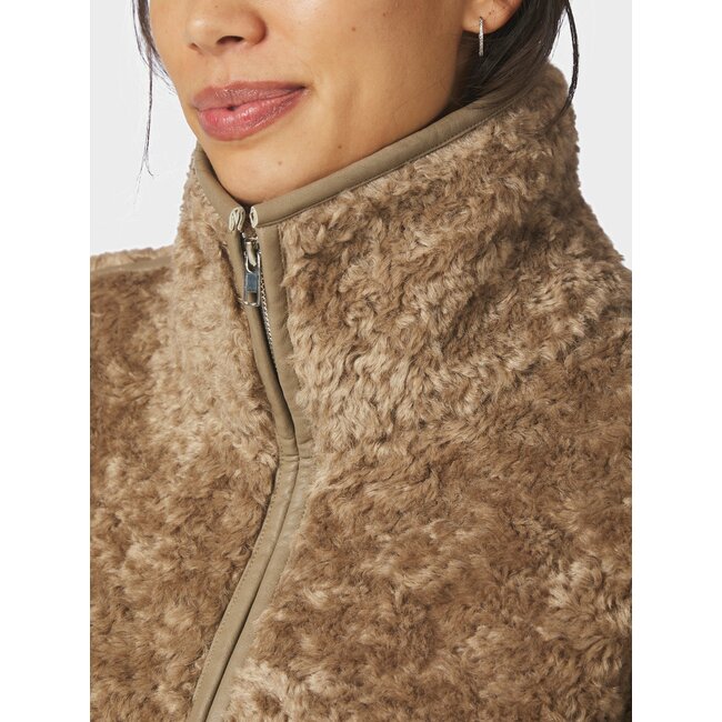 NEO NOIR Nida Faux Fur Jacket Taupe