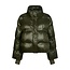 NEO NOIR Rhea Shiny Puffer Jacket Olive