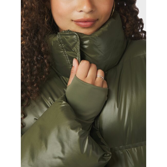 NEO NOIR Rhea Shiny Puffer Jacket Olive