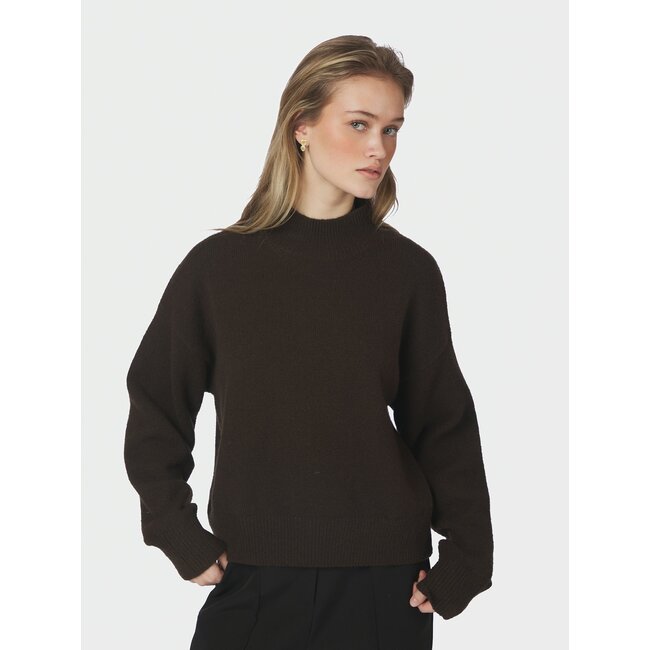NEO NOIR Paulina Knit Blouse Dark brown
