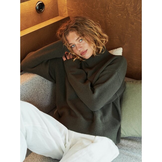 NEO NOIR Paulina Knit Blouse Moss Green