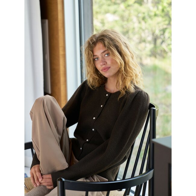 NEO NOIR Nuna Knit Cardigan Brown