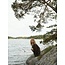 NEO NOIR Dione Fluffy Knit Cardigan Brown Melange