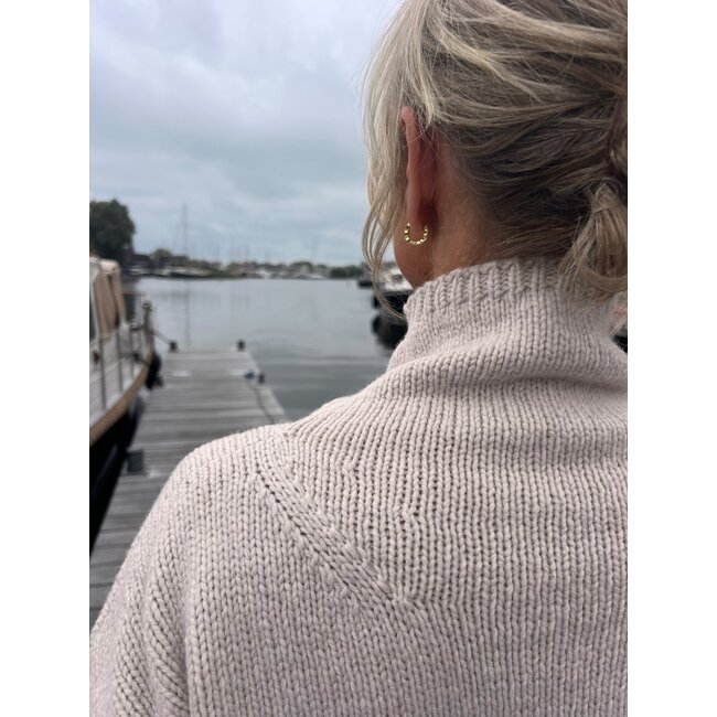 Fisherman out of Ireland Slouchy Funnel Neck Sweater Cream