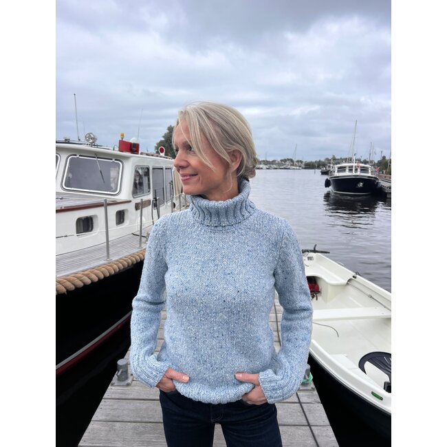 Fisherman out of Ireland POLO NECK JUMPER BLUE MIST (230)