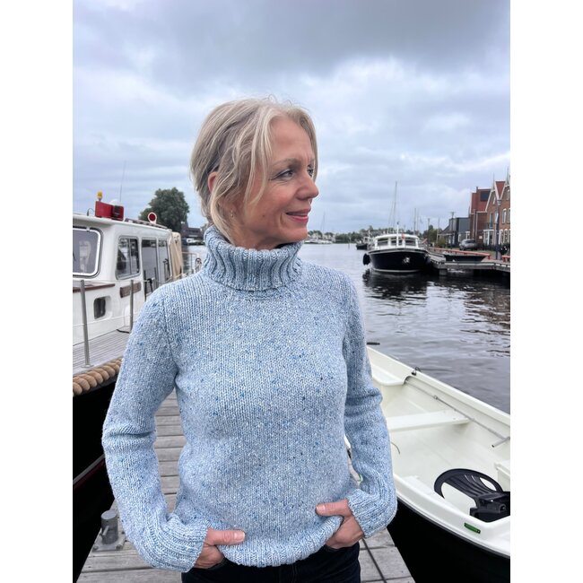 Fisherman out of Ireland POLO NECK JUMPER BLUE MIST (230)