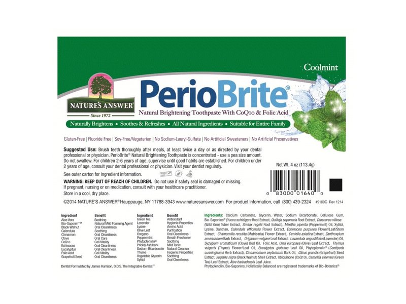 Natures Answer Periobrite natuurlijke tandpasta 22 kruiden en Q10 113 g