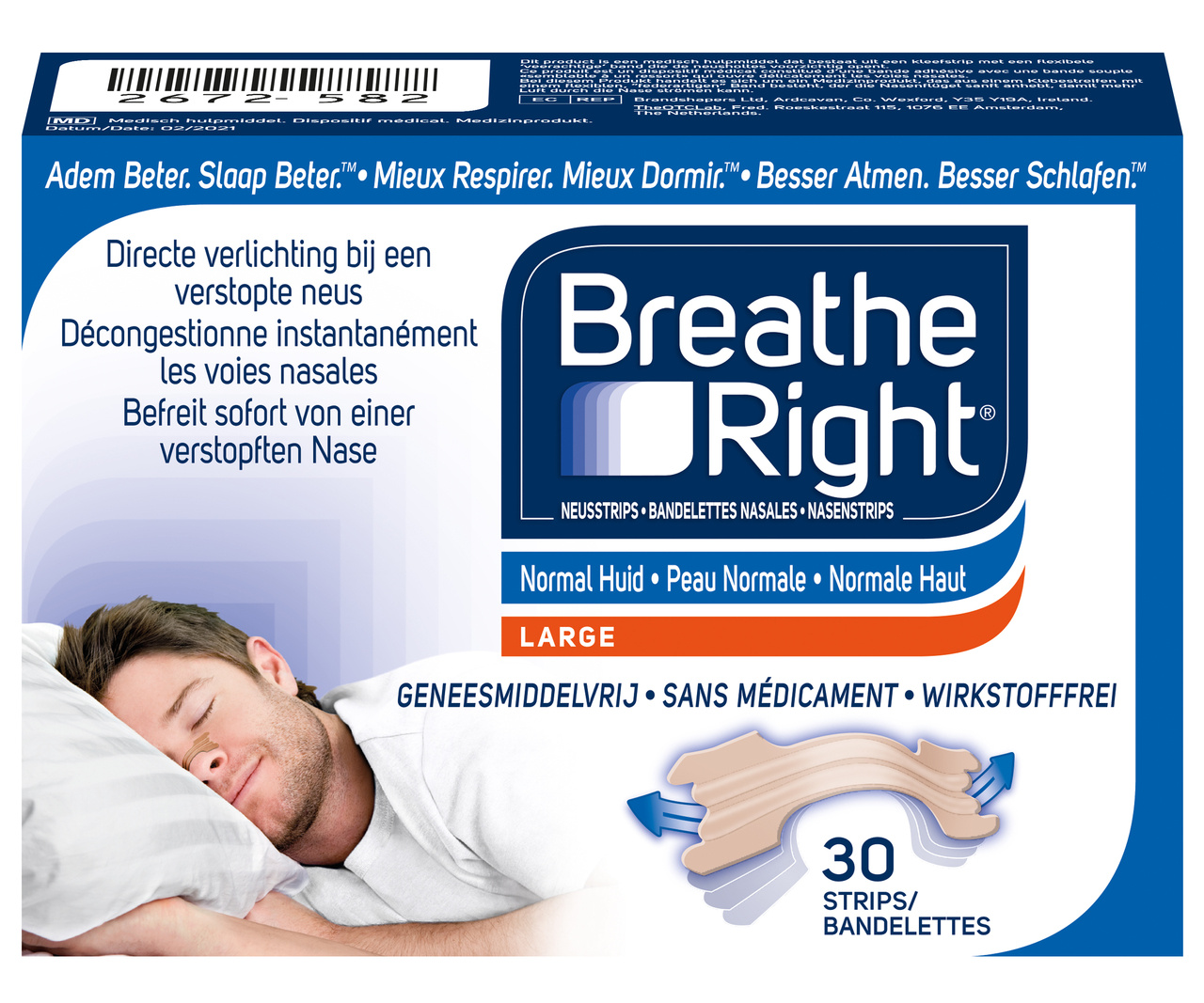 Breathe Right Tiras nasales 30 unid. 