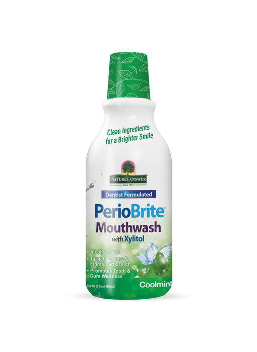 Natures Answer PerioBrite enjuague bucal con 25 hierbas y Q10 480 ml