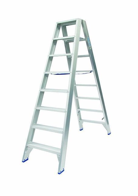 Dubbele Trap 2x8 treden (max. werkhoogte 4 m)