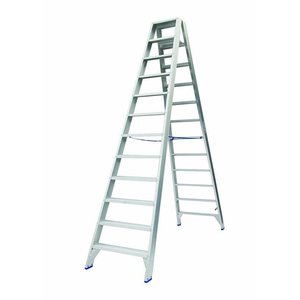 Krause dubbele ladder beide zijden 2x7treden Stand H 1 05m balk L 1 6m