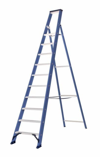Hercules Bordestrap 1x10 treden blauw gecoat Hercules Bordestrap 1x10 treden blauw gecoat
