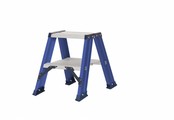 Hercules dubbele trap 2x2 treden zonder beugel blauw gecoat