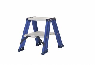 Hercules dubbele trap 2x2 treden blauw gecoat