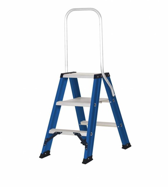 Hercules dubbele trap 2x3 treden blauw gecoat
