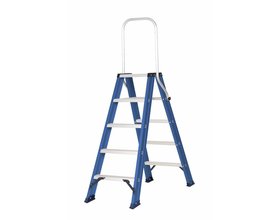 Hercules dubbele trap 2x5 treden blauw gecoat