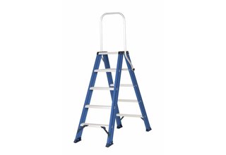 Hercules dubbele trap 2x5 treden blauw gecoat