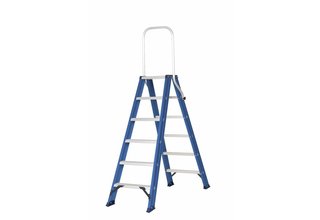 Hercules dubbele trap 2x6 treden blauw gecoat