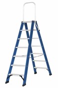Hercules dubbele trap 2x7 treden blauw gecoat