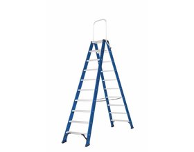 Hercules dubbele trap 2x10 treden blauw gecoat