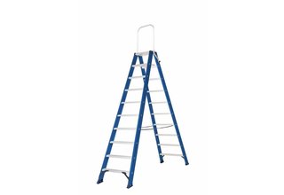 Hercules dubbele trap 2x10 treden blauw gecoat