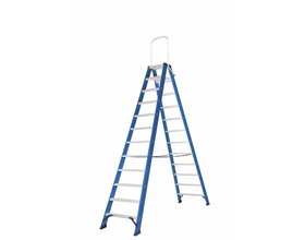 Hercules dubbele trap 2x12 treden blauw gecoat