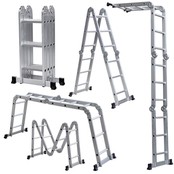 Vouwladder 4x4 met wieltjes en platform