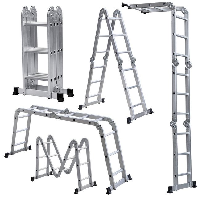 Vouwladder 4x4 met wieltjes en platform