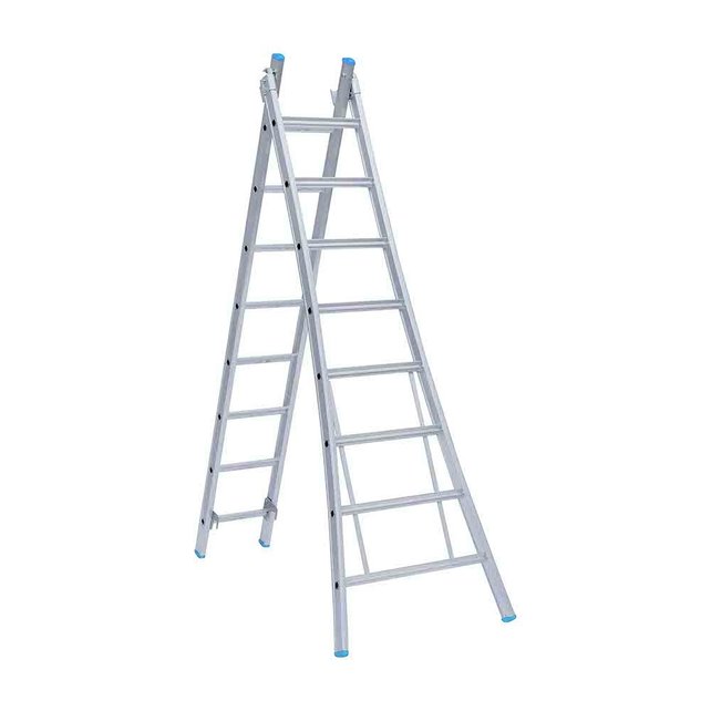 Eurostairs Reformladder dubbel uitgebogen 2x10 sporten