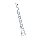 Eurostairs Reformladder dubbel uitgebogen 2x12 sporten + gevelrollen